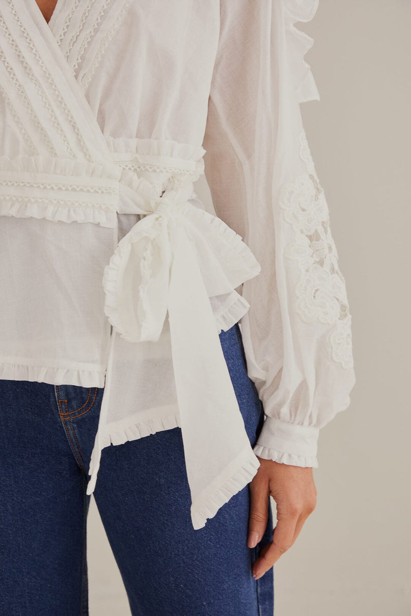 Farm Rio - Off-white v Neck Blouse