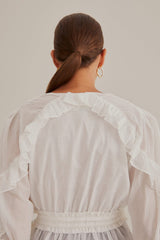 Farm Rio - Off-white v Neck Blouse