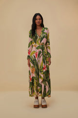 Farm Rio - Pink Banana Leaves Maxi Dress