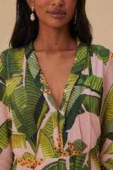 Farm Rio - Pink Banana Leaves Maxi Dress