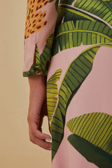 Farm Rio - Pink Banana Leaves Maxi Dress