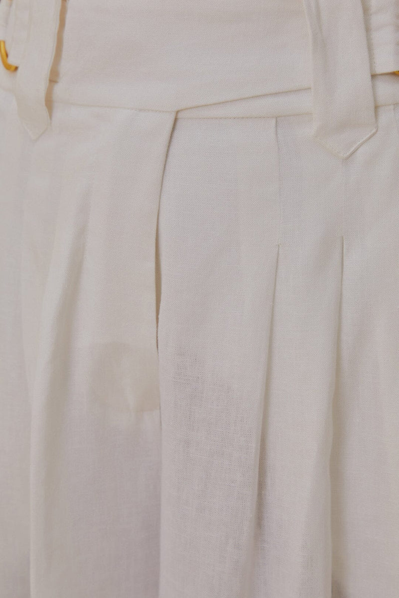 Farm Rio - Off-white Linen Low Waist Pants