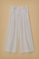 Farm Rio - Off-white Linen Low Waist Pants