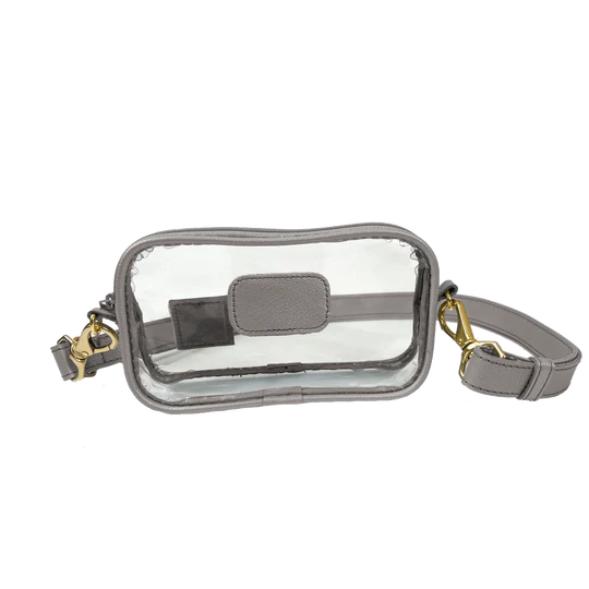 Jon Hart Design - Crossbody - Clear Crosslet - Steel Leather