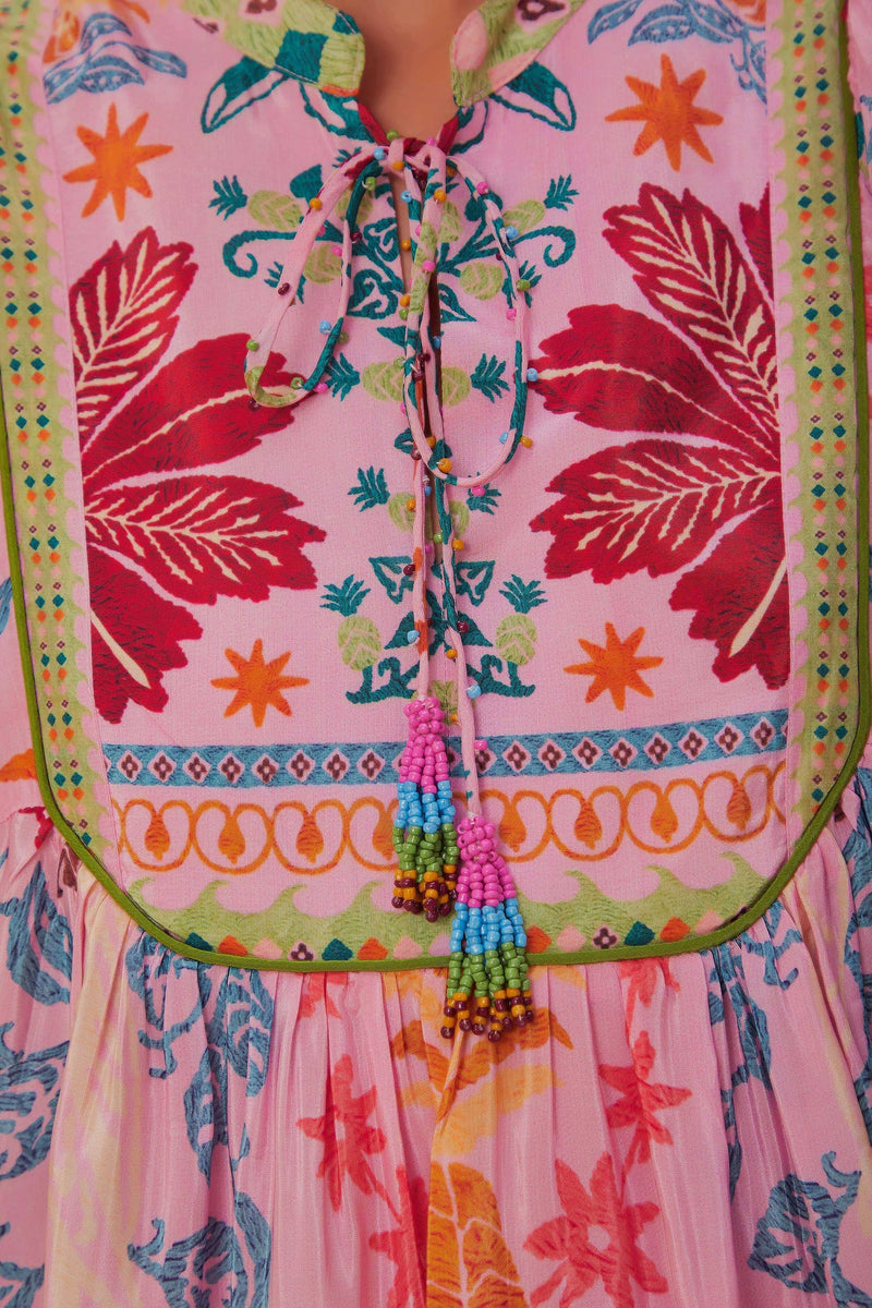 Farm Rio - Pink Fruits Queen Scarf Midi Dress