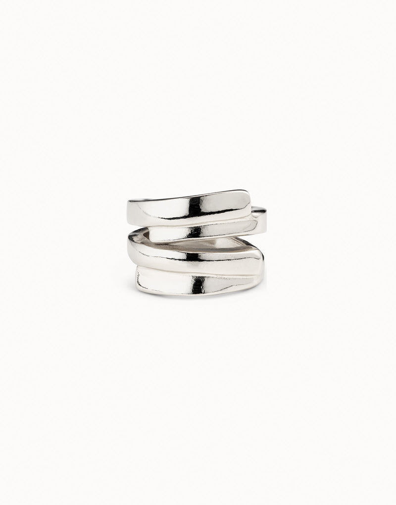 Uno De 50 - Sterling Silver-plated Irregular Ring