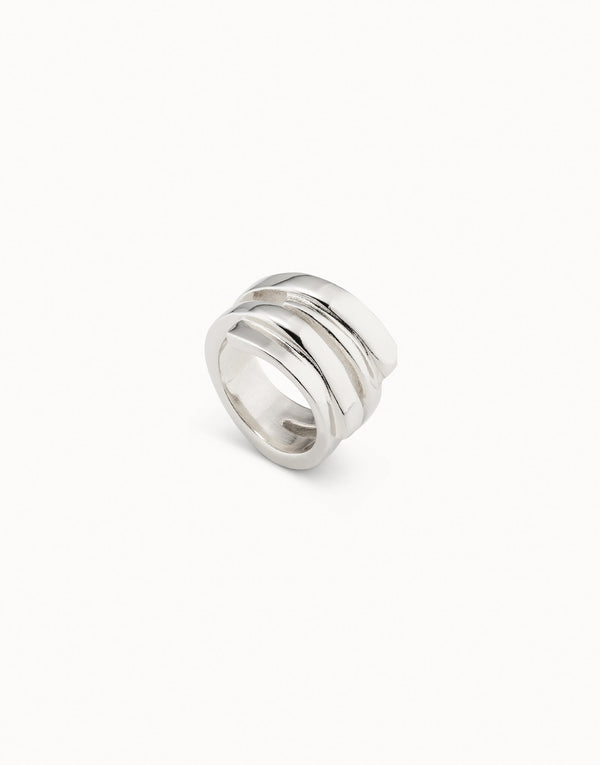 Uno De 50 - Sterling Silver-plated Irregular Ring