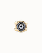 Uno De 50 - 18k Gold-plated Ring with Gray Crystal