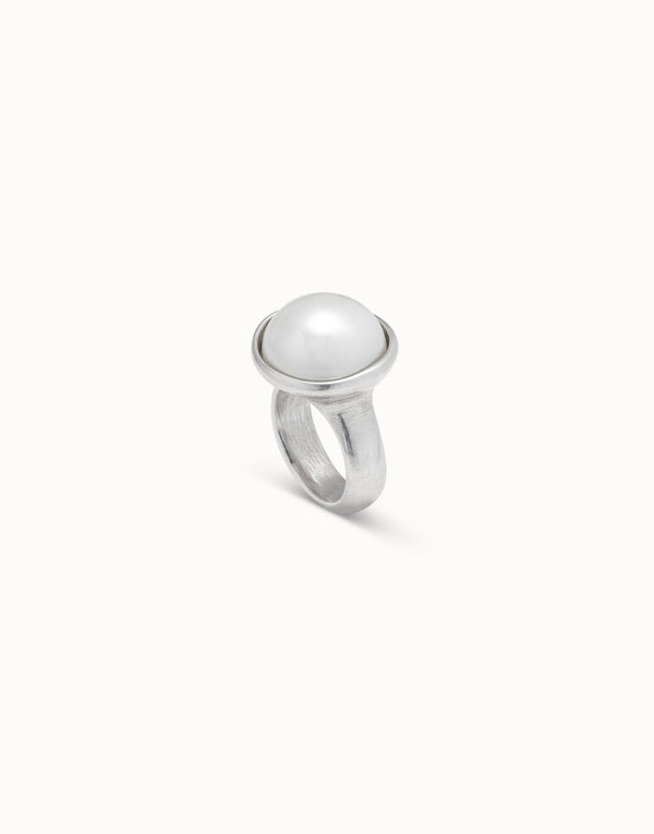 Uno De 50 - Sterling Silver-plated Ring With Shell Pearl