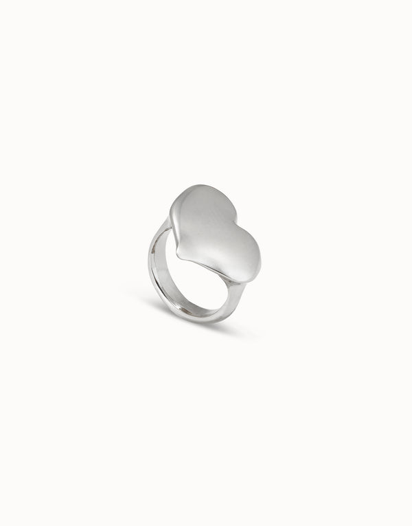 Uno De 50 - Sterling Silver-plated Large Heart Shaped Ring