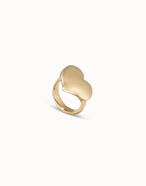 Uno De 50 - 18k Gold-plated Large Heart Shaped Ring