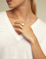 Uno De 50 - 18k Gold-plated Large Heart Shaped Ring