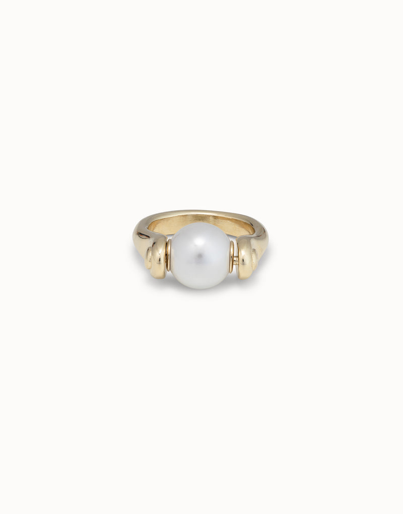 Uno De 50 - 18k Gold-plated Ring with Small Pearl