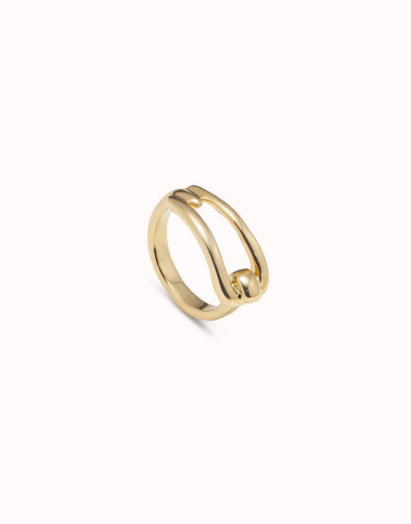 Uno De 50 - 18k Gold-plated Link Shape Ring