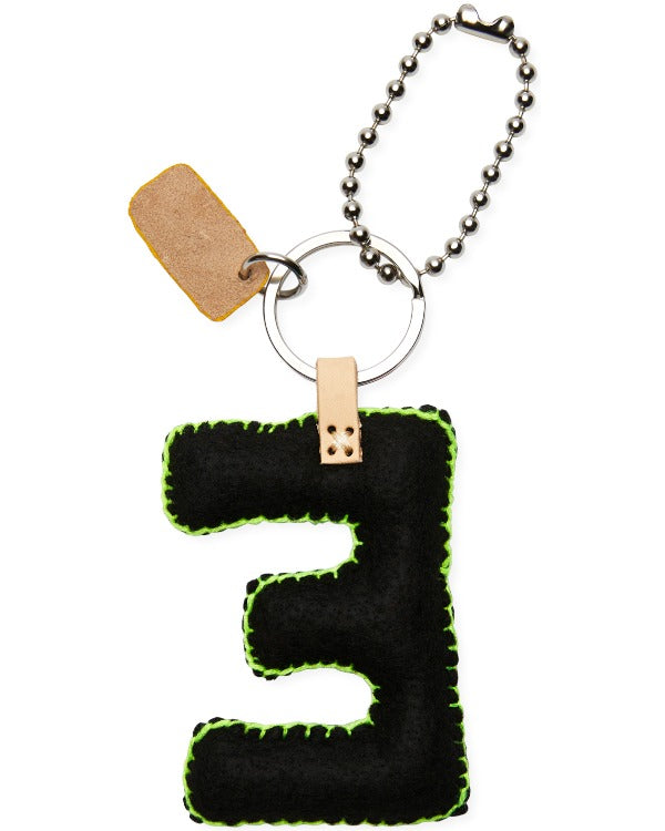 Consuela - Charm - Black Felt Alphabet Charm ?E’