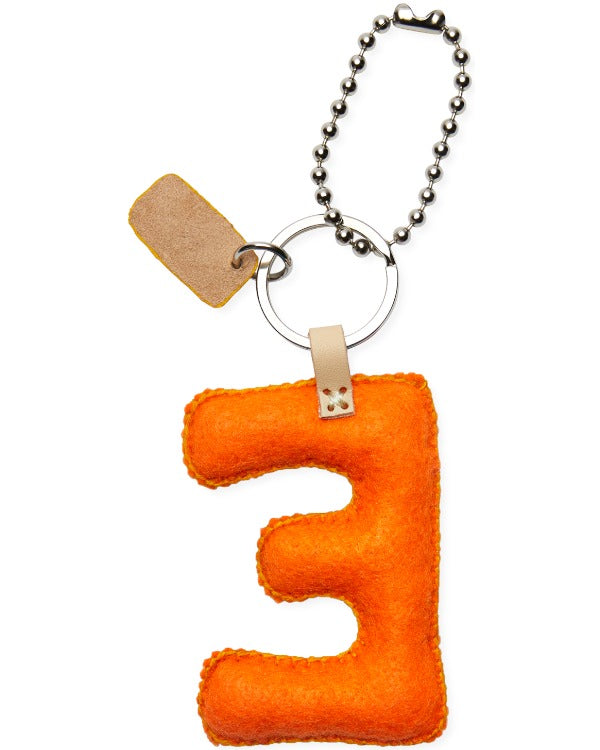 Consuela - Charm - Orange Felt Alphabet Charm ?E’