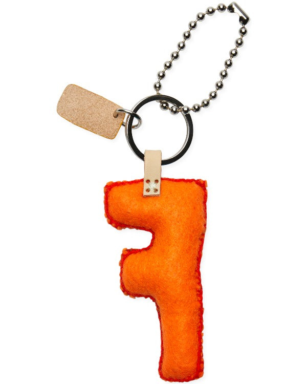 Consuela - Charm - Orange Felt Alphabet Charm ?F’