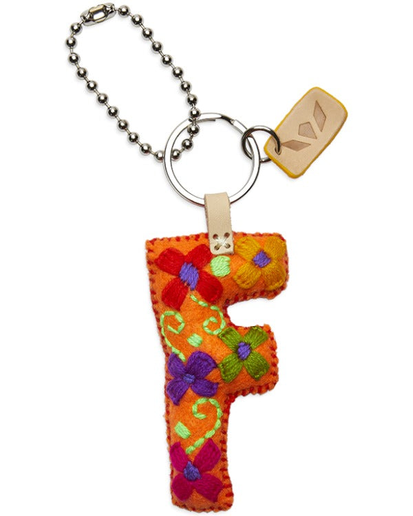 Consuela - Charm - Orange Felt Alphabet Charm ?F’