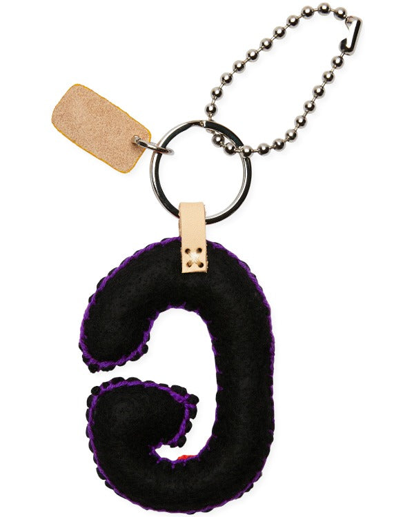 Consuela - Charm - Black Felt Alphabet Charm ?G’