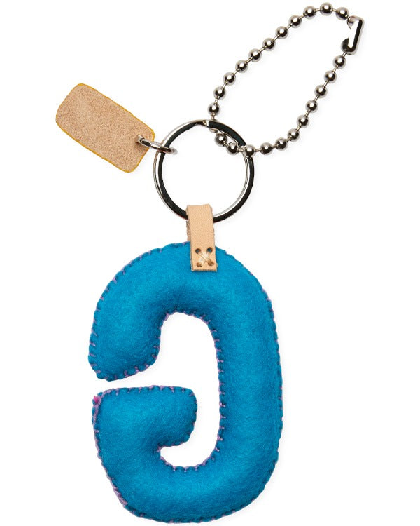 Consuela - Charm - Turquoise Felt Alphabet Charm ?G’