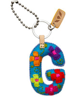 Consuela - Charm - Turquoise Felt Alphabet Charm ?G’