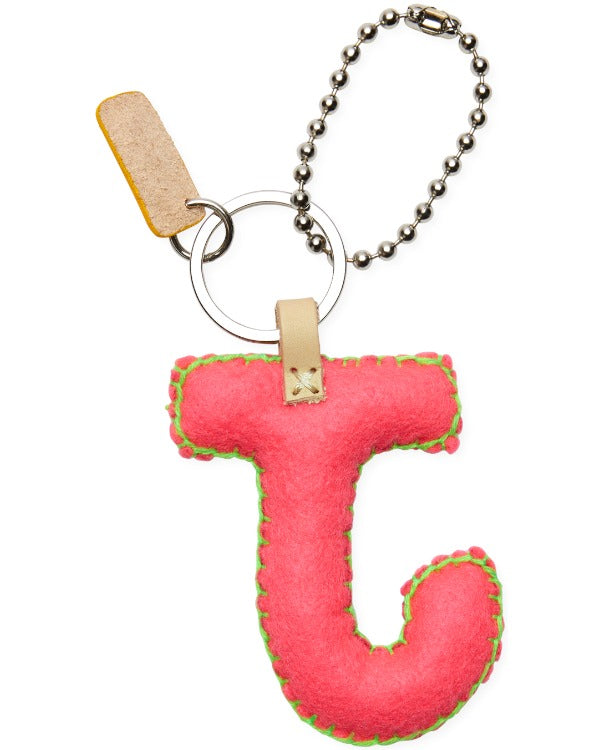 Consuela - Charm - Pink Felt Alphabet Charm ?J’