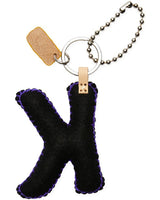 Consuela - Charm - Black Felt Alphabet Charm ?K’