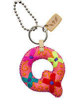 Consuela - Charm - Pink Felt Alphabet Charm ?Q’