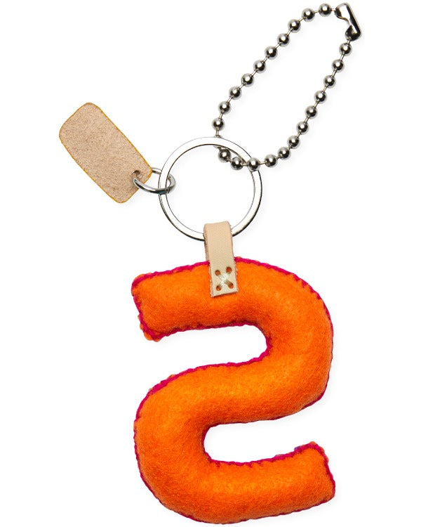 Consuela - Charm - Orange Felt Alphabet Charm ?S’