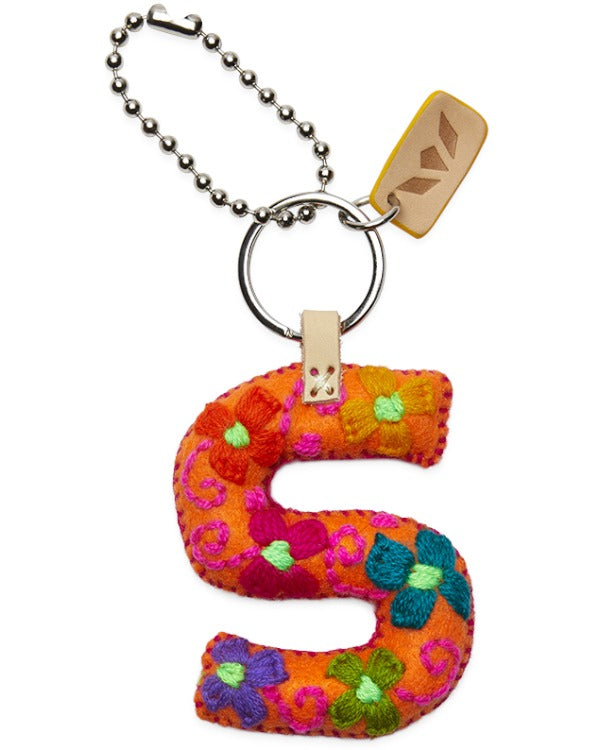 Consuela - Charm - Orange Felt Alphabet Charm ?S’