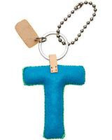 Consuela - Charm - Turquoise Felt Alphabet Charm ?T”