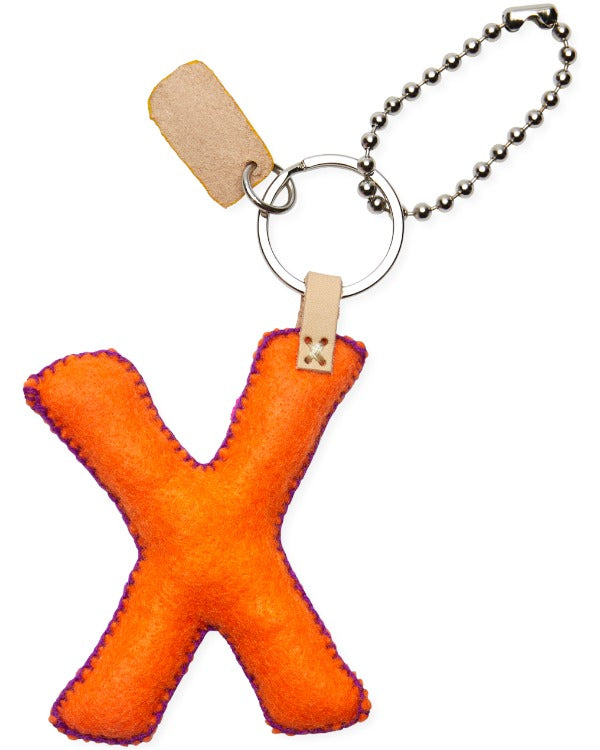 Consuela - Charm - Orange Felt Alphabet Charm ?X’