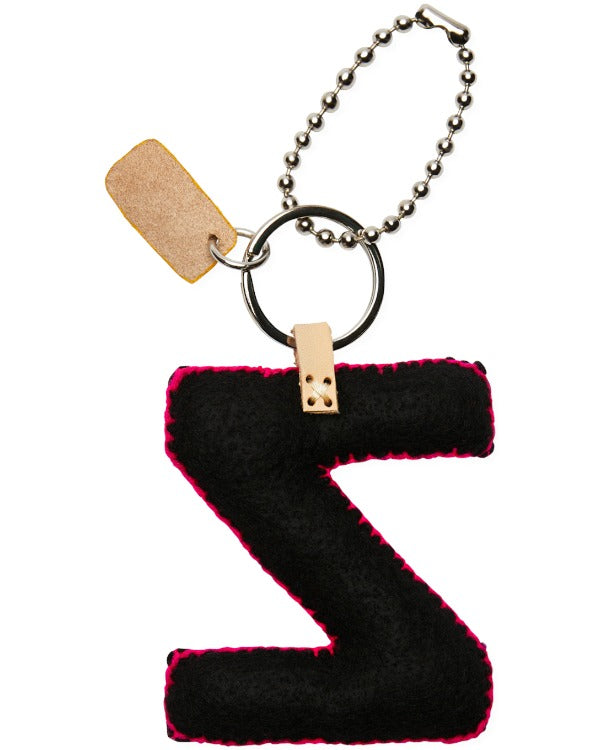 Consuela - Charm - Black Felt Alphabet Charm ?Z’