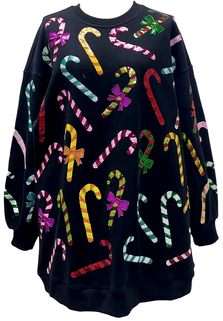 Queen of Sparkles - Dress - Black Rainbow Candy Canes