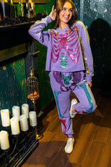 Queen of Sparkles - Purple Multi Skeleton Sweatshirt