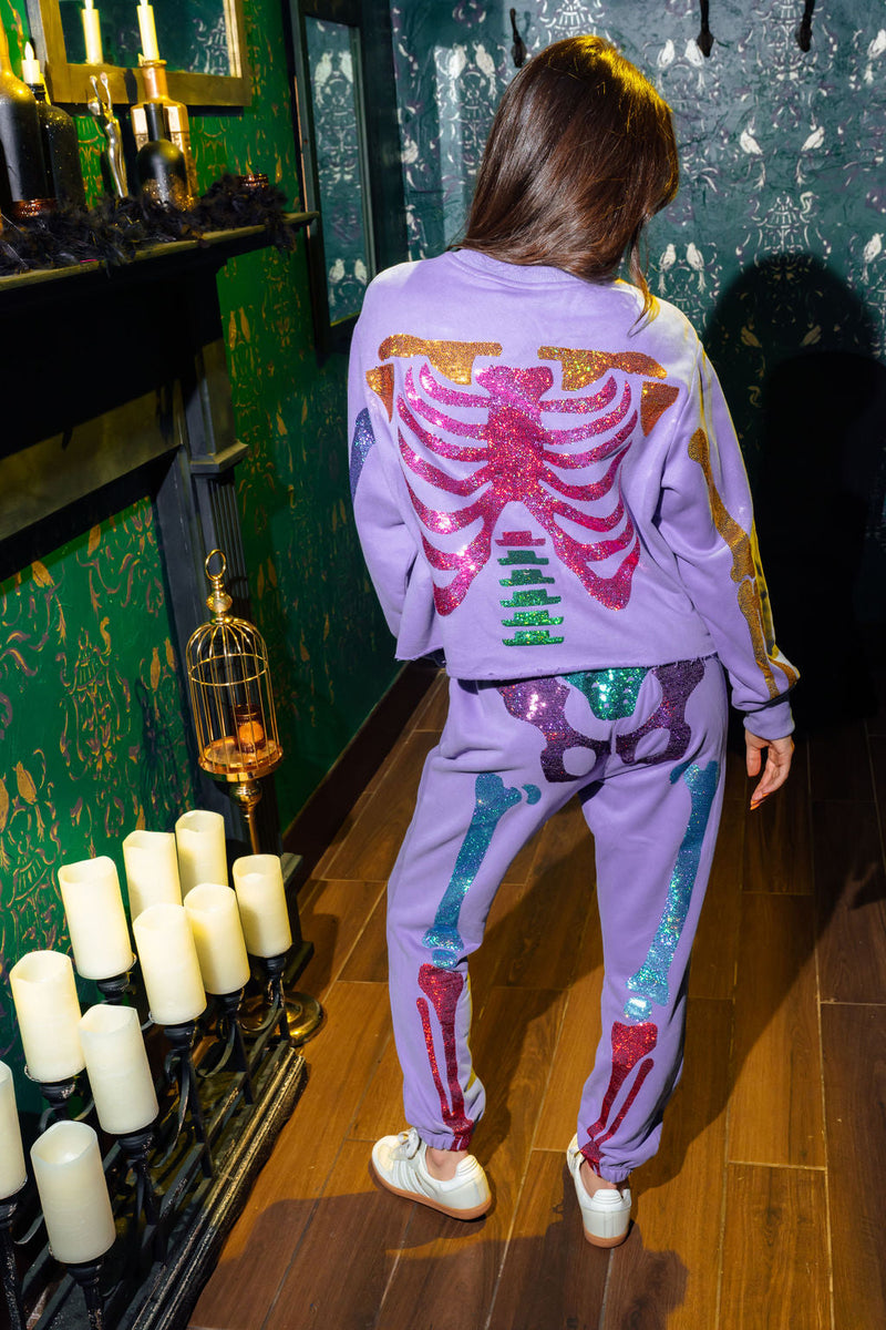 Queen of Sparkles - Purple Multi Skeleton Sweatshirt