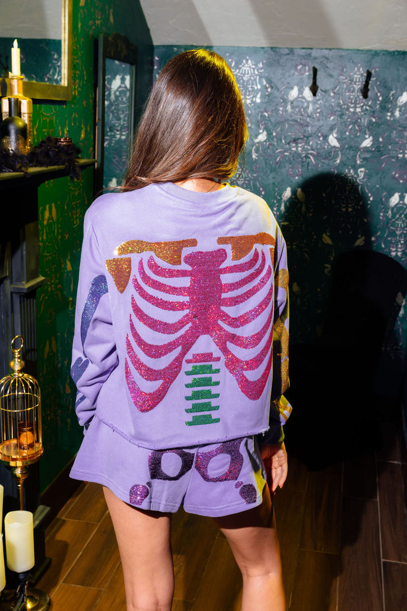 Queen of Sparkles - Purple Multi Skeleton Sweatshirt