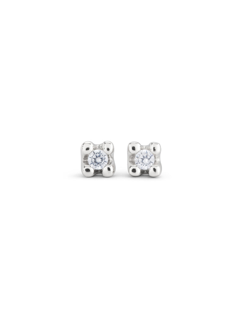 Uno De 50 - Sterling Silver-plated Earrings with White