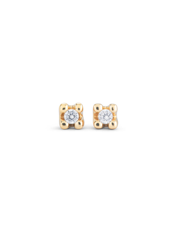Uno De 50 - 18k Gold-plated Earrings With White Cubic