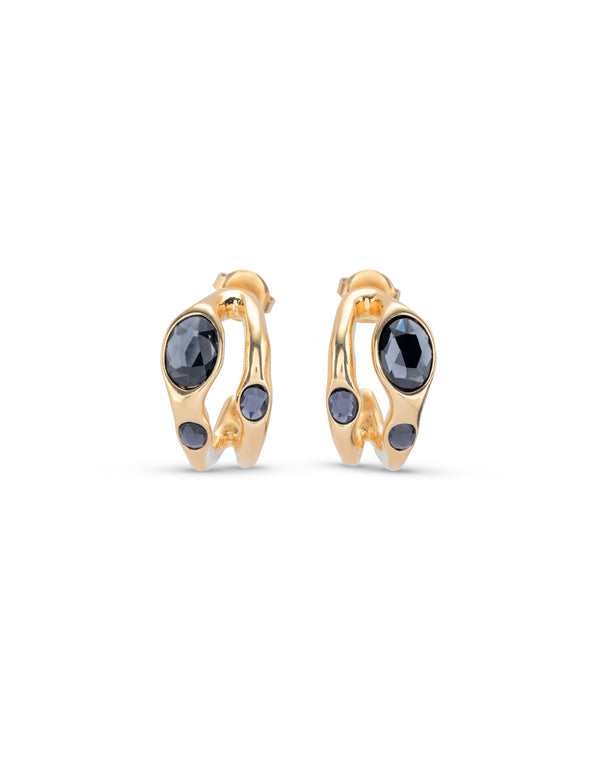 Uno De 50 - 18k Gold-plated Earrings With Multicolor Crystal