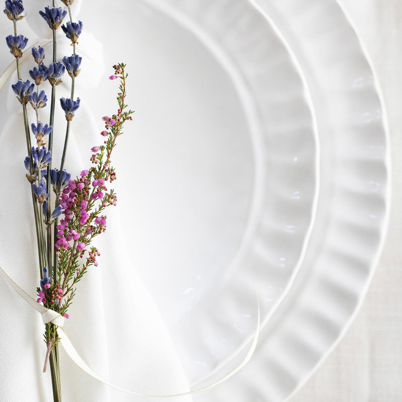 Vietri - Salad Plates - Pietra Serena Plate - White