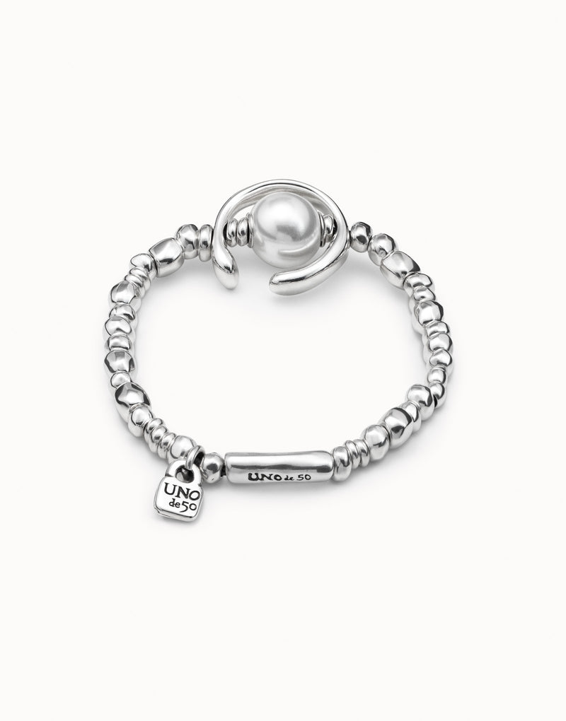 Uno De 50 - Sterling Silver-plated Bracelet with Pearl