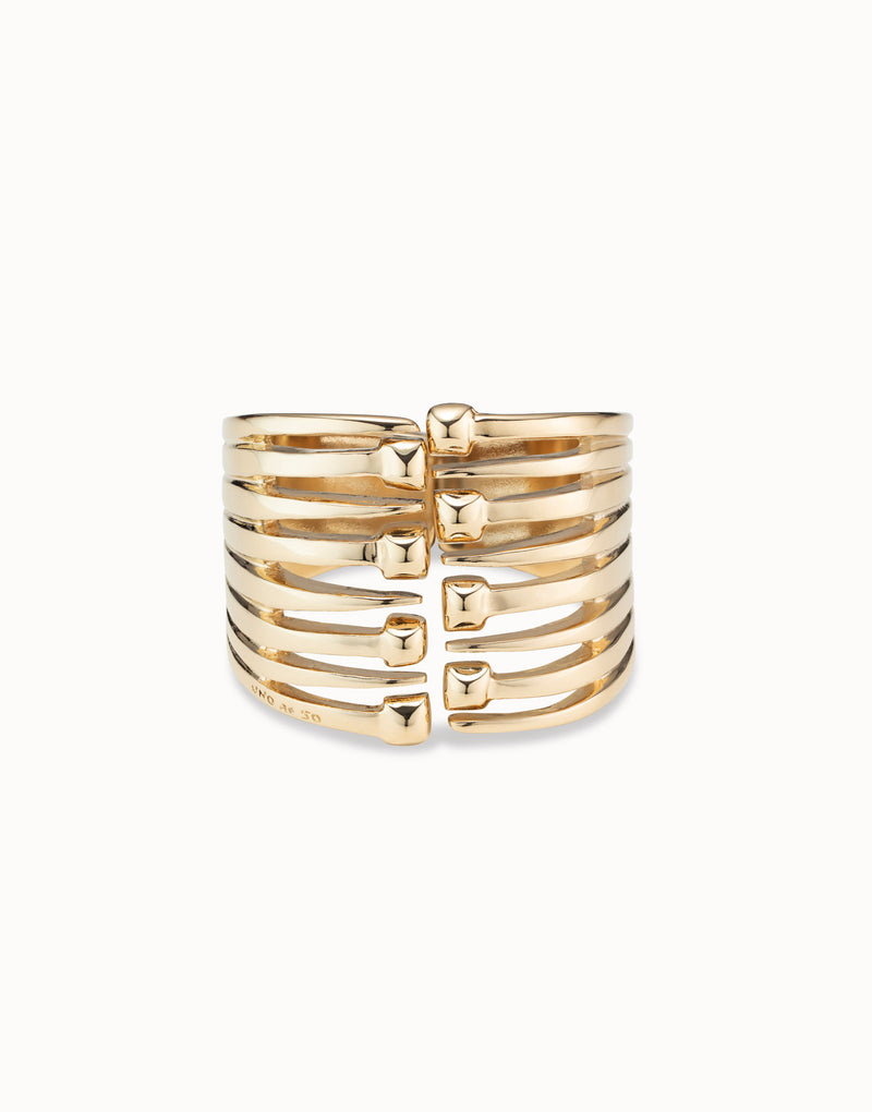 Uno De 50 - 18k Gold-plated Bracelet with Multiple Nail