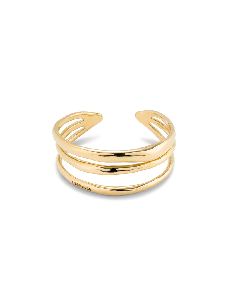 Uno De 50 - Rigid 18k Gold-plated Bracelet