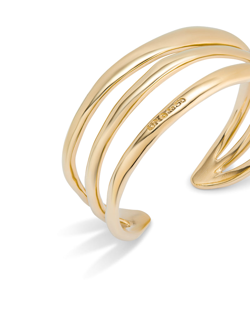 Uno De 50 - Rigid 18k Gold-plated Bracelet