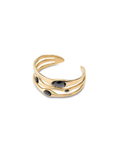 Uno De 50 - Rigid 18k Gold-plated Bracelet with Gray Cystal