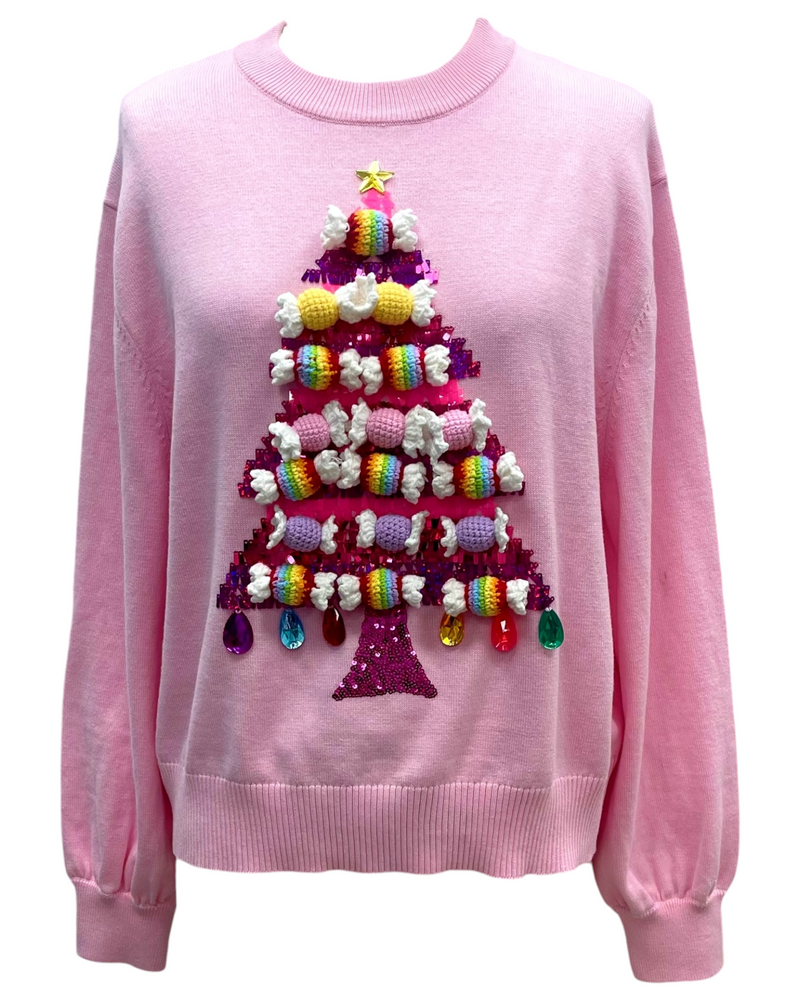 Queen of Sparkles - Sweater - Light Pink Knit Bon Bons