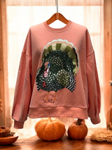 Queen of Sparkles - Sweatshirt - Peach Big Turkey