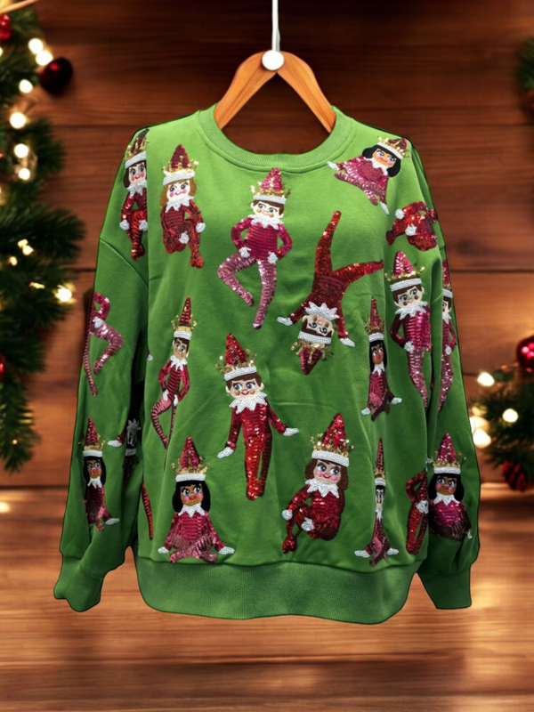 Queen of Sparkles - Sweatshirt - Green Elf on the Shelf