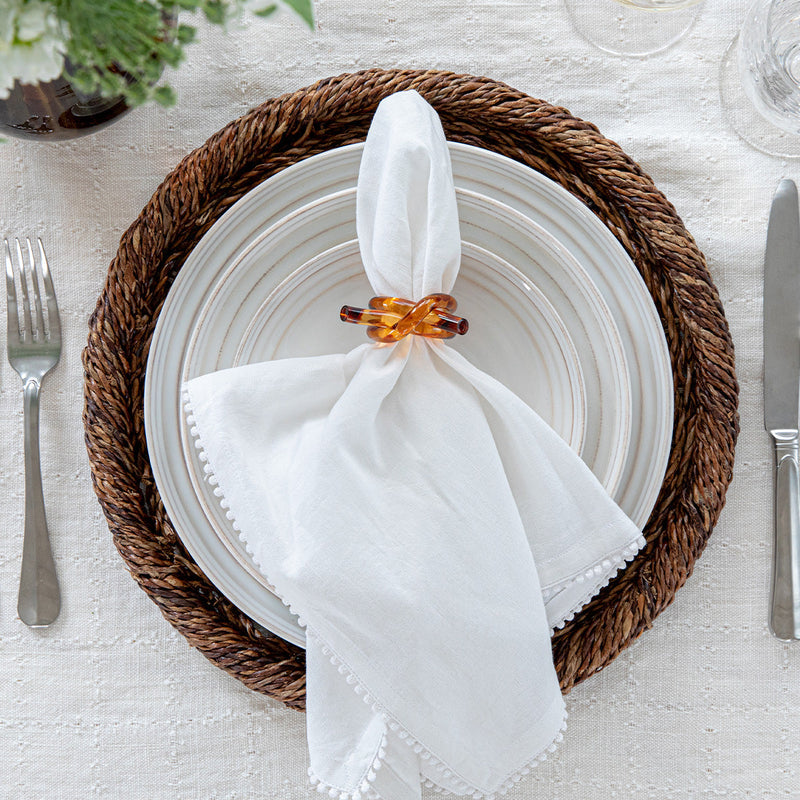 Juliska - Table Accessories - Berry Trim Napkin - White